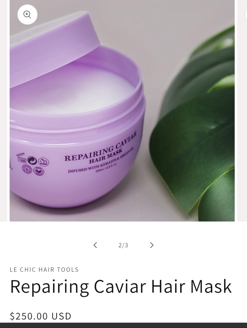 Le Chic Repairing Caviar Hair Mask Keratin Argan Oils New